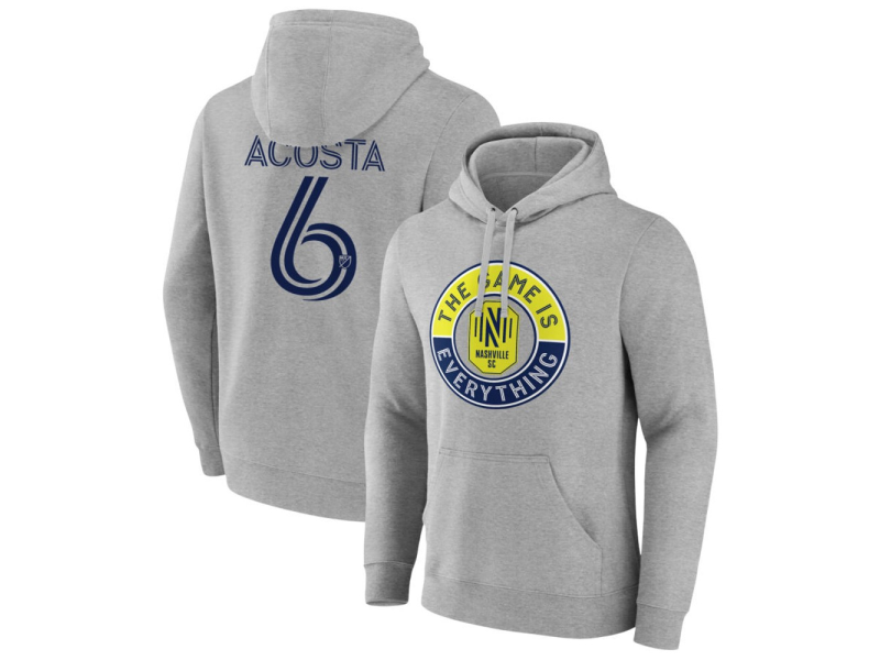 Men's Nashville SC The Game Is Everything #6 Bryan Acosta Pullover Hoodie - Gray