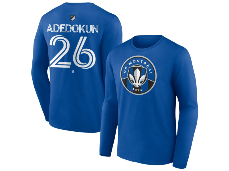 Youth CF Montreal #26 Michael Adedokun Team Authentic Long Sleeve T-Shirt - Royal