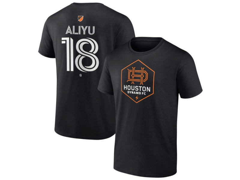 Youth Houston Dynamo FC Authentic Stack #18 Ibrahim Aliyu T-Shirt - Black
