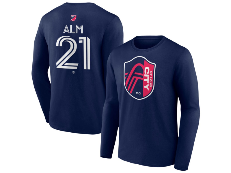 Men's St. Louis City SC #21 Rasmus Alm Team Authentic Long Sleeve T-Shirt - Navy