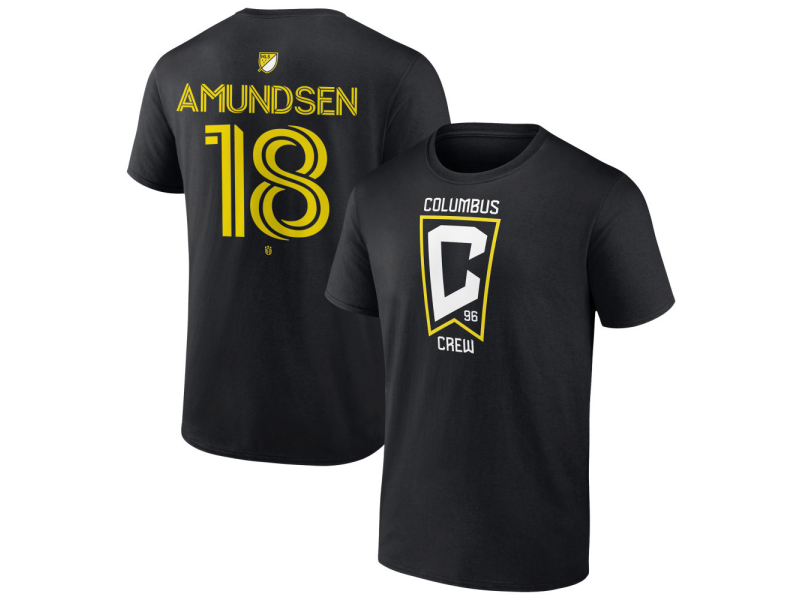 Men's Columbus Crew #18 Malte Amundsen Team Authentic T-Shirt - Black