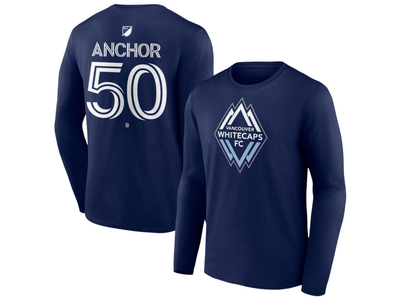 Youth Vancouver Whitecaps FC #50 Max Anchor Team Authentic Long Sleeve T-Shirt - Navy