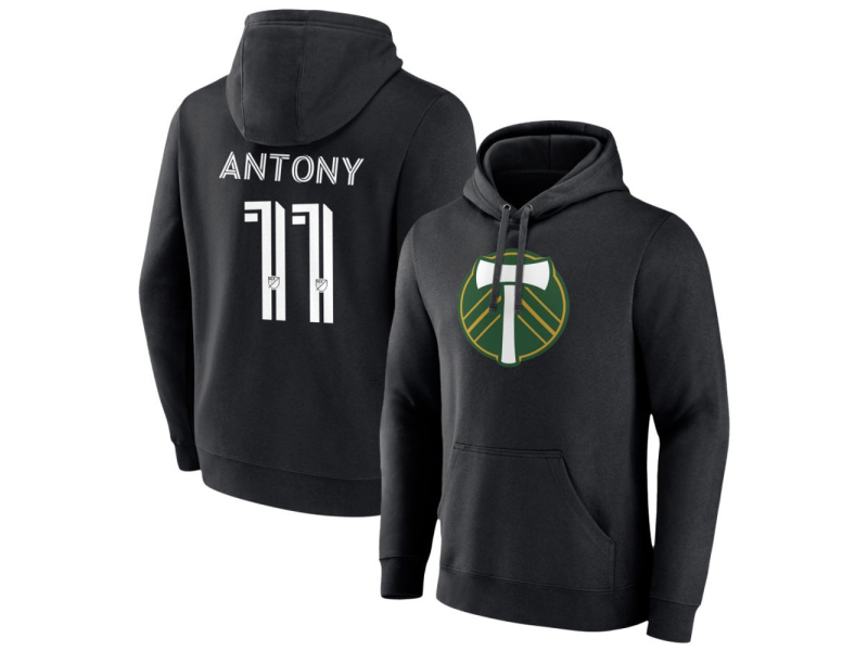 Men's Portland Timbers #11 Antony Pullover Hoodie - Black