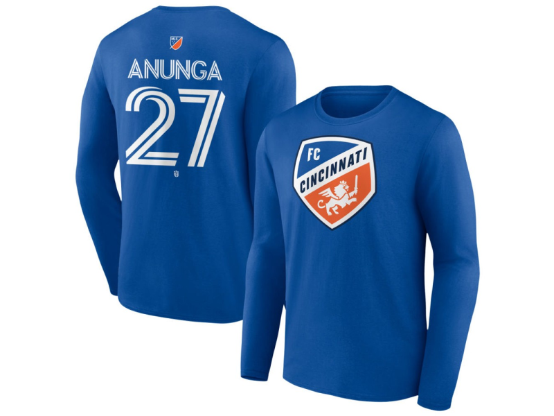 Youth FC Cincinnati #27 Brian Anunga Team Authentic Long Sleeve T-Shirt - Royal