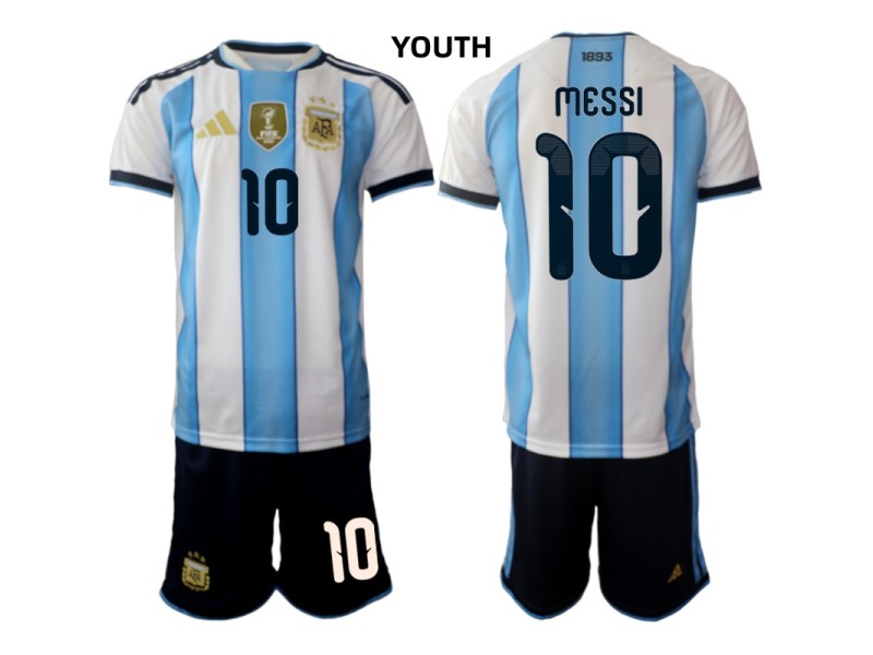 Youth MESSI Argentina 2026 World Cup Home Fan Jersey - Blue/White