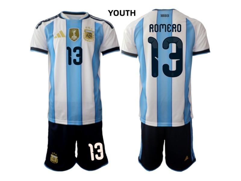 Youth GARNACHO Argentina 2026 World Cup Home Fan Jersey - Blue/White