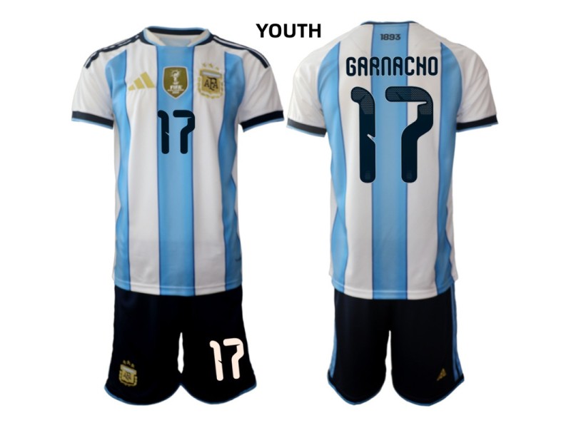 Youth MAC ALLISTER Argentina 2026 World Cup Home Fan Jersey - Blue/White