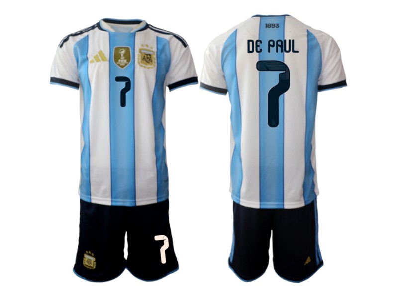 DE PAUL Argentina 2026 World Cup Home Fan Jersey - Blue/White