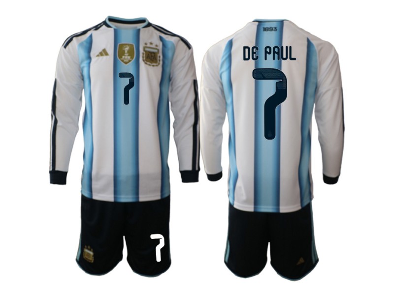 DE PAUL Argentina 2026 World Cup Home Fan Jersey - Blue/White
