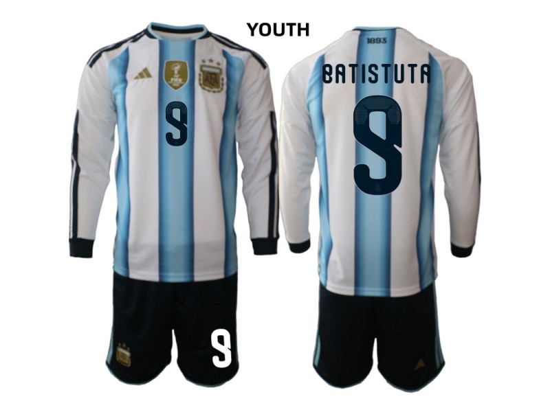 Youth BANTISTUTA Argentina 2026 World Cup Home Fan Jersey - Blue/White