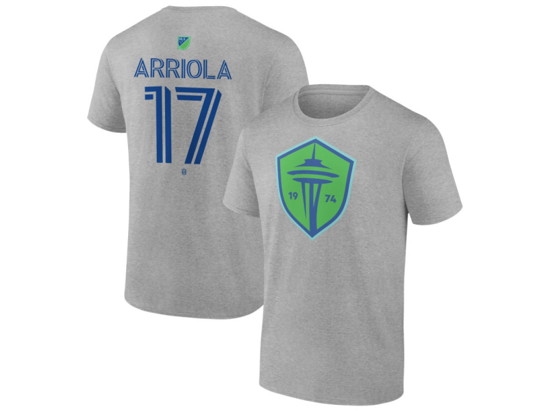 Youth Seattle Sounders FC Authentic Stack #17 Paul Arriola T-Shirt - Gray