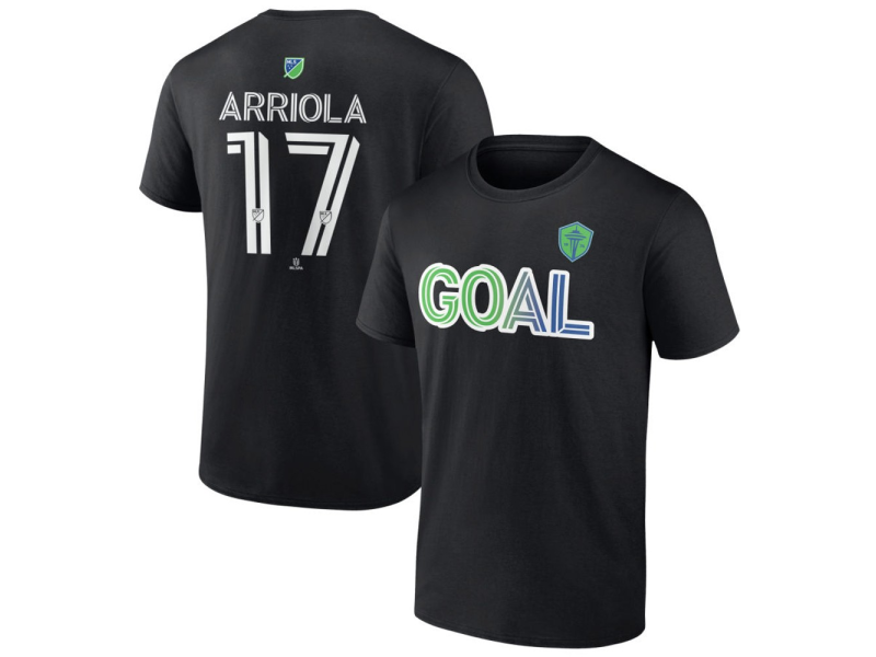 Men's Seattle Sounders FC Goal #17 Paul Arriola T-Shirt - Black