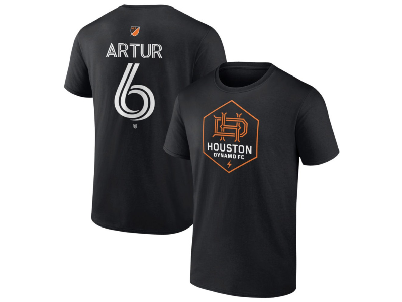 Youth Houston Dynamo FC Authentic Stack #6 Artur De Lima T-Shirt - Black
