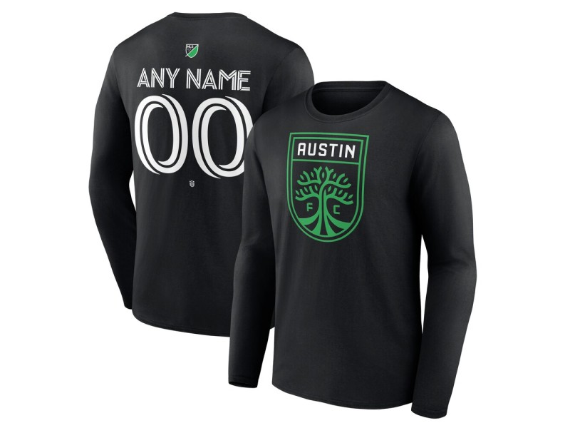 Youth Austin FC Custom Team Authentic Long Sleeve T-Shirt - Black
