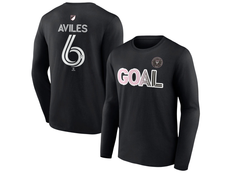 Men's Inter Miami CF Goal #6 Tomas Aviles Long Sleeve T-Shirt - Black