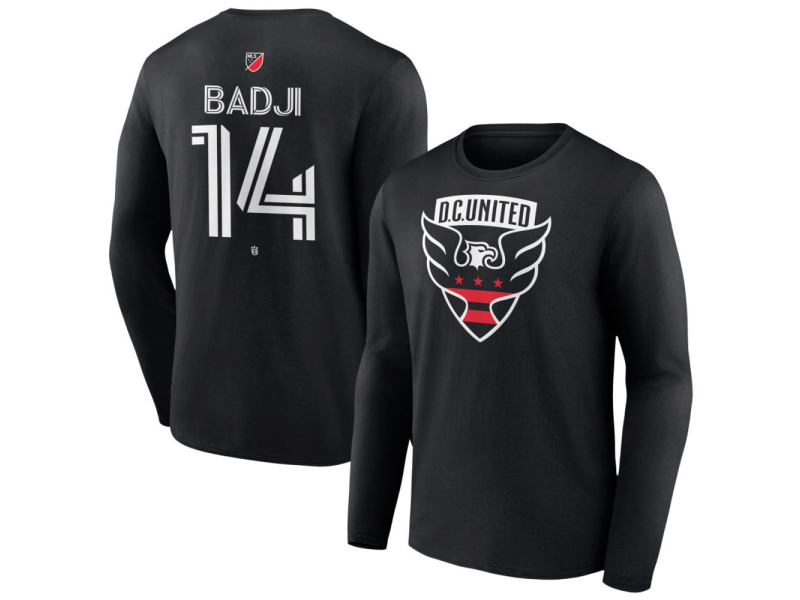 Youth D.C. United #14 Dominique Badji Team Authentic Long Sleeve T-Shirt - Black