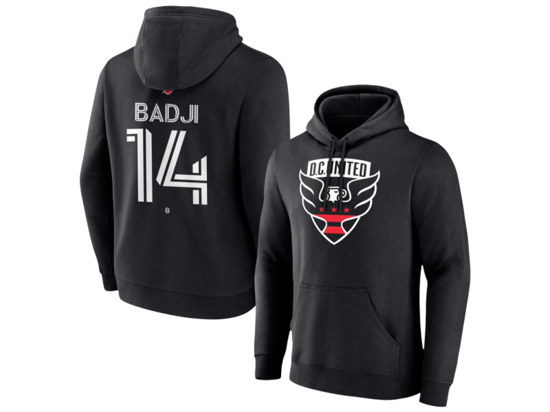 Men's D.C. United #14 Dominique Badji Team Authentic Pullover Hoodie - Black