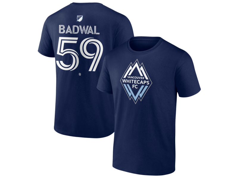 Men's Vancouver Whitecaps FC #59 Javon Badwal Team Authentic T-Shirt - Navy