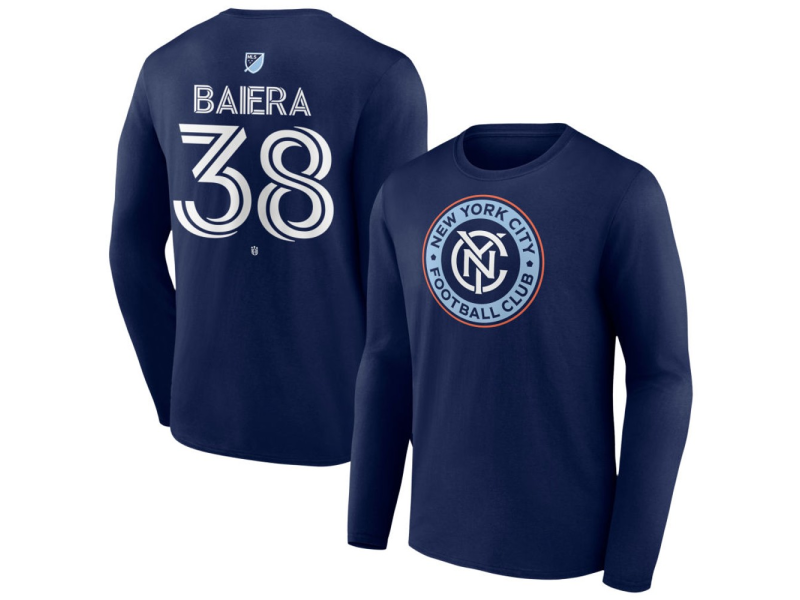Youth New York City FC #38 Drew Baiera Team Authentic Long Sleeve T-Shirt - Navy