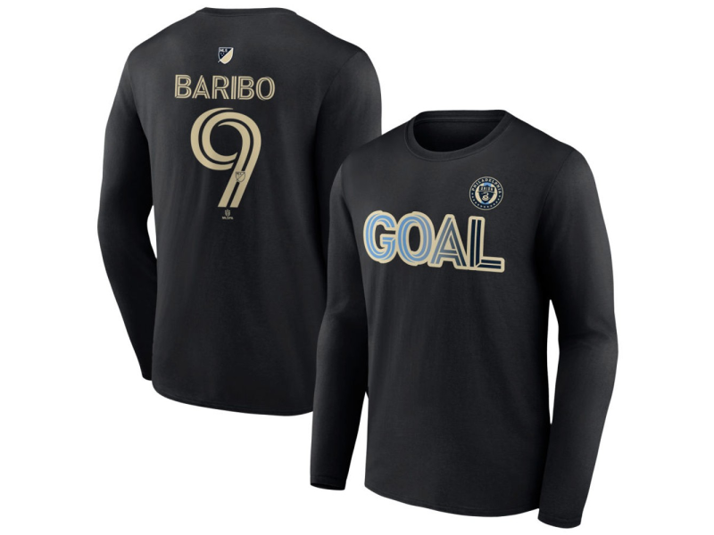 Men's Philadelphia Union Goal #9 Tai Baribo Long Sleeve T-Shirt - Black