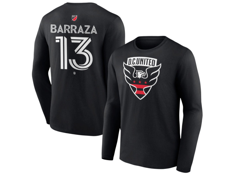 Men's D.C. United #13 Luis Barraza Team Authentic Long Sleeve T-Shirt - Black