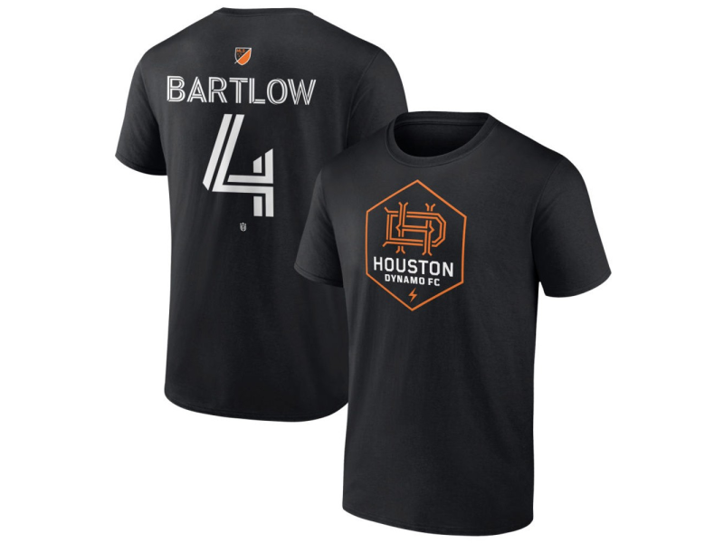 Youth Houston Dynamo FC Authentic Stack #4 Ethan Bartlow T-Shirt - Black