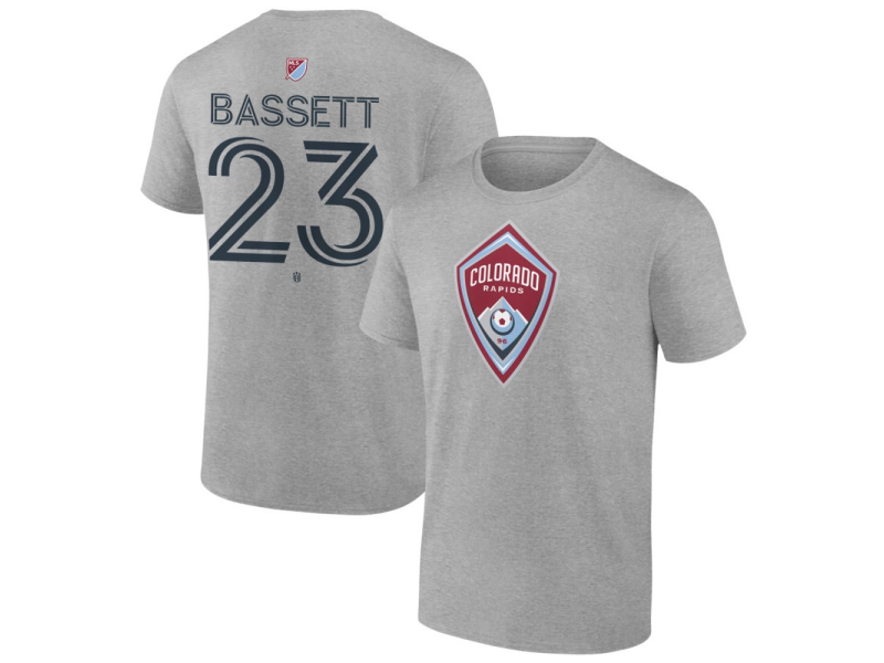 Youth Colorado Rapids #23 Cole Bassett Team Authentic T-Shirt - Gray