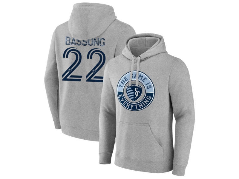 Men's Sporting Kansas City The Game Is Everything #22 Zorhan Bassong Pullover Hoodie - Gray