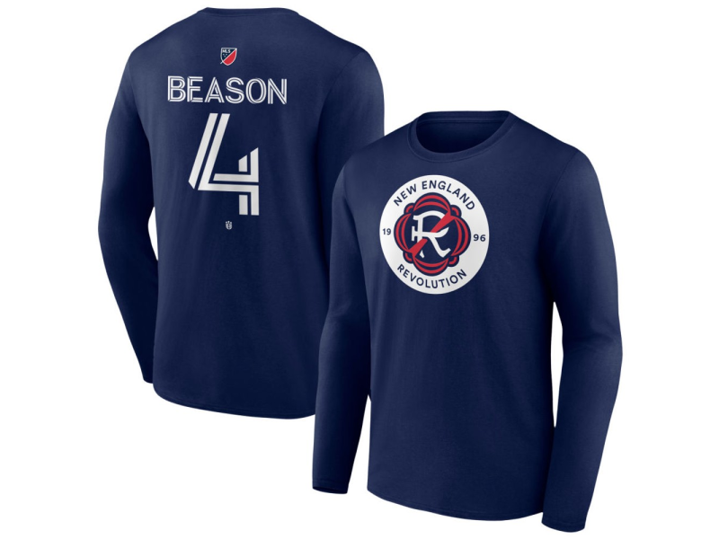 Men's New England Revolution #4 Tanner Beason Team Authentic Long Sleeve T-Shirt - Navy