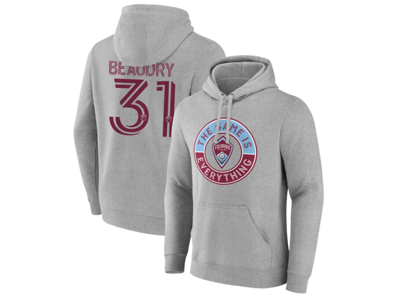 Men's Colorado Rapids The Game Is Everything #31 Adam Beaudry Pullover Hoodie - Gray