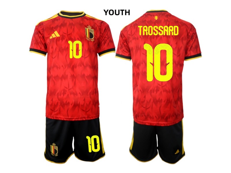 Youth TROSSARD Belgium 2026 World Cup Home Fan Jersey - Red