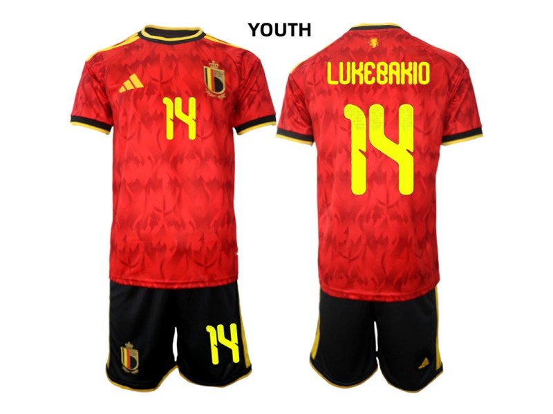Youth LUKEBAKIO Belgium 2026 World Cup Home Fan Jersey - Red