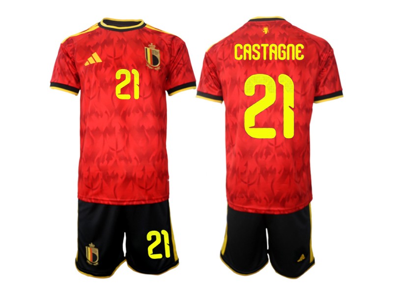 CASTAGNE Belgium 2026 World Cup Home Fan Jersey - Red
