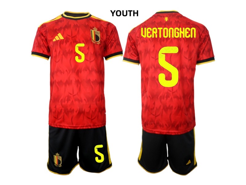 Youth VERTONGHEN Belgium 2026 World Cup Home Fan Jersey - Red