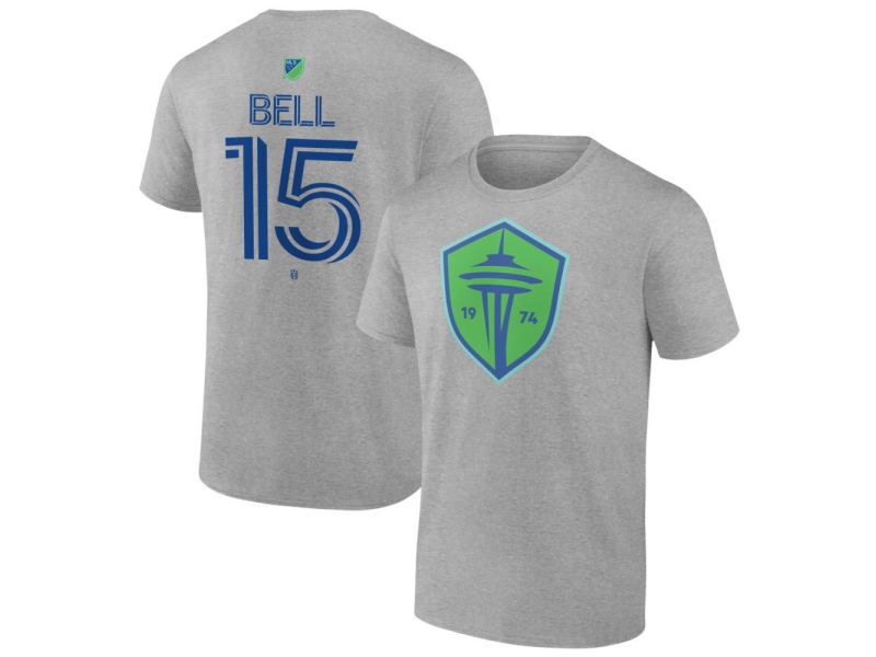 Youth Seattle Sounders FC Authentic Stack #15 Jon Bell T-Shirt - Gray