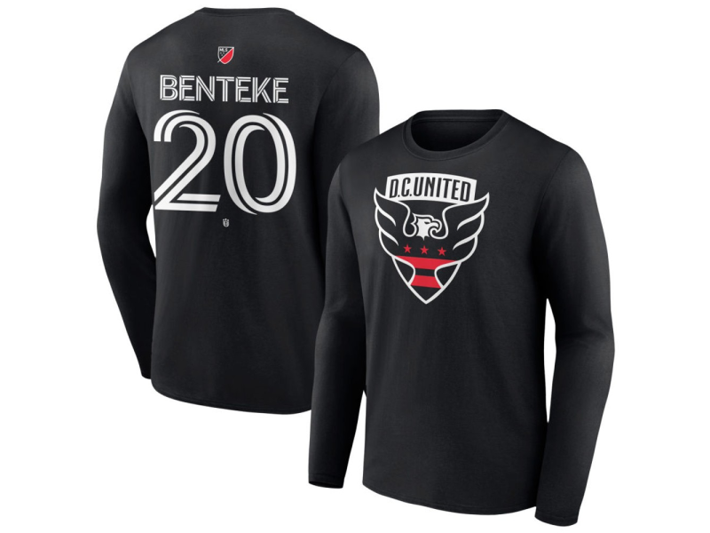 Men's D.C. United #20 Christian Benteke Team Authentic Long Sleeve T-Shirt - Black