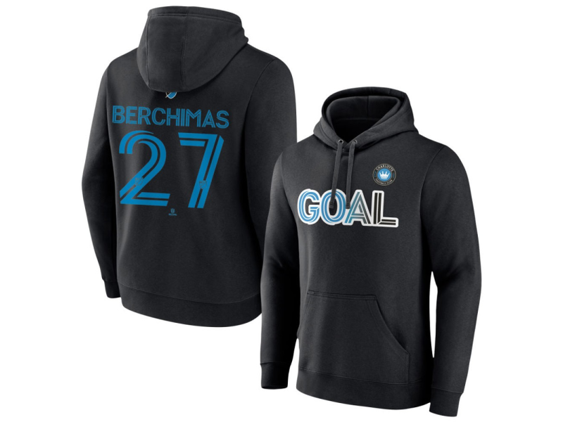Men's Charlotte FC Goal #27 Nimfasha Berchimas Pullover Hoodie - Black