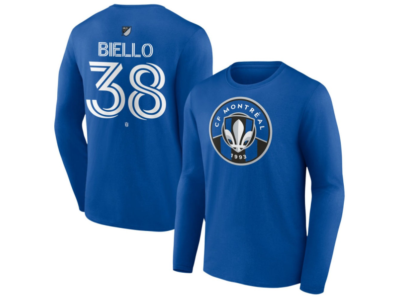 Youth CF Montreal #38 Allesandro Biello Team Authentic Long Sleeve T-Shirt - Royal