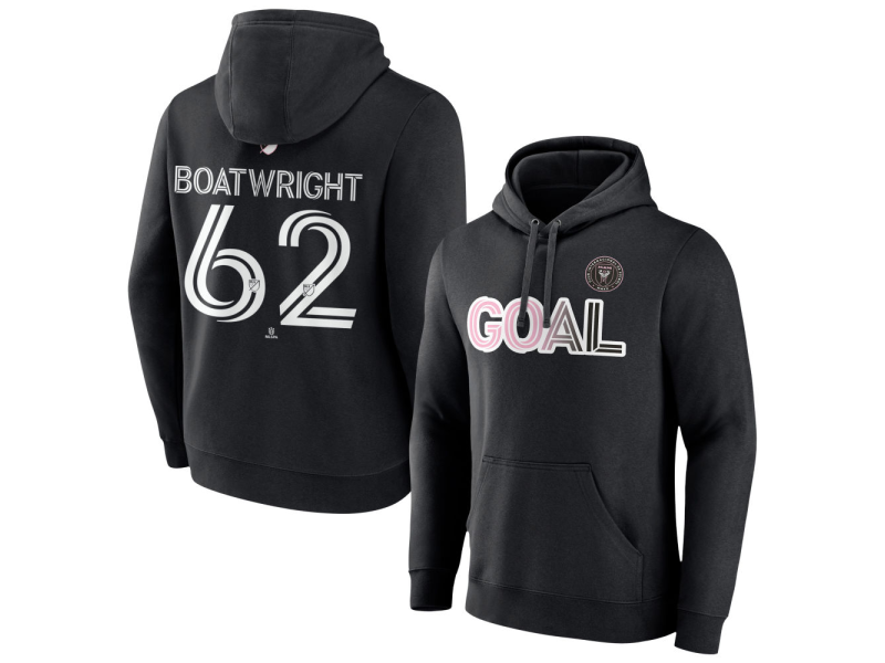 Men's Inter Miami CF Goal #62 Israel Boatwright Pullover Hoodie - Black