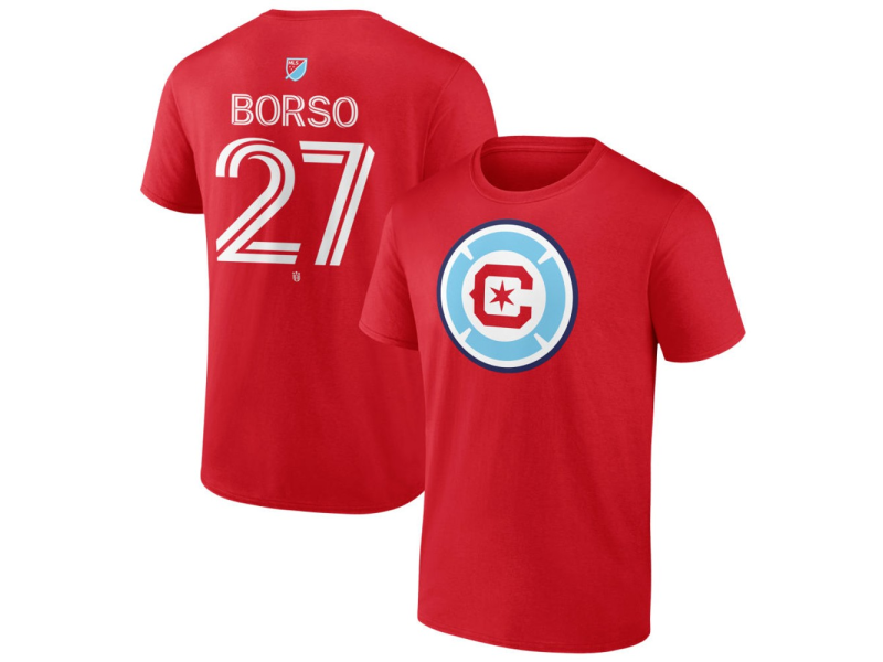 Men's Chicago Fire Authentic Stack #27 Dylan Borso T-Shirt - Red