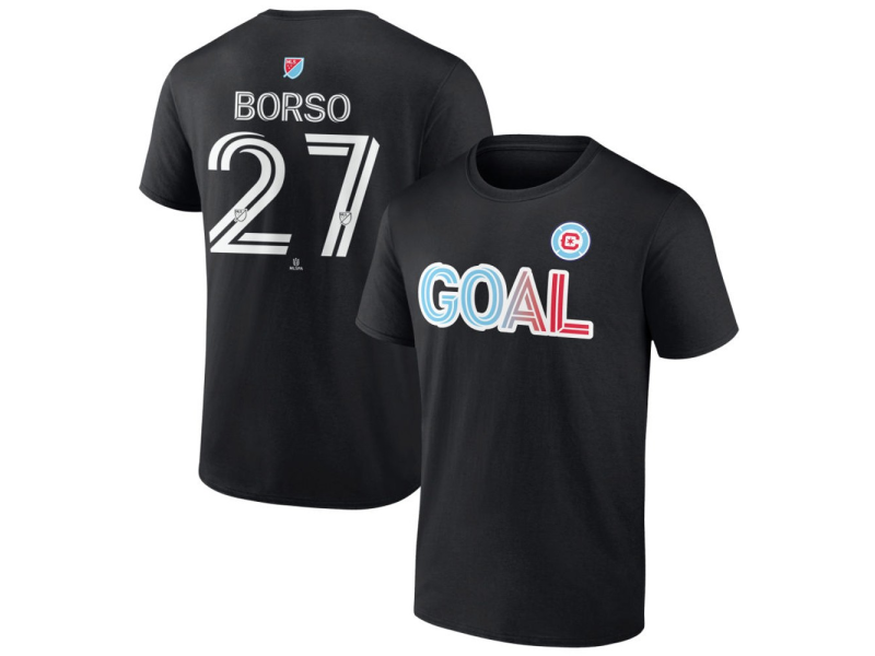 Men's Chicago Fire Goal #27 Dylan Borso T-Shirt - Black