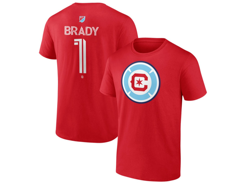 Men's Chicago Fire Authentic Stack #1 Chris Brady T-Shirt - Red