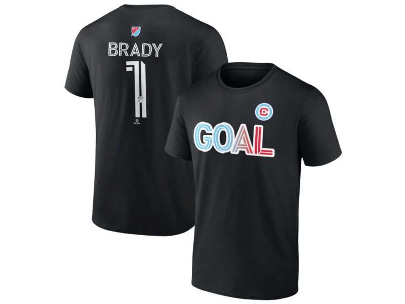 Men's Chicago Fire Goal #1 Chris Brady T-Shirt - Black