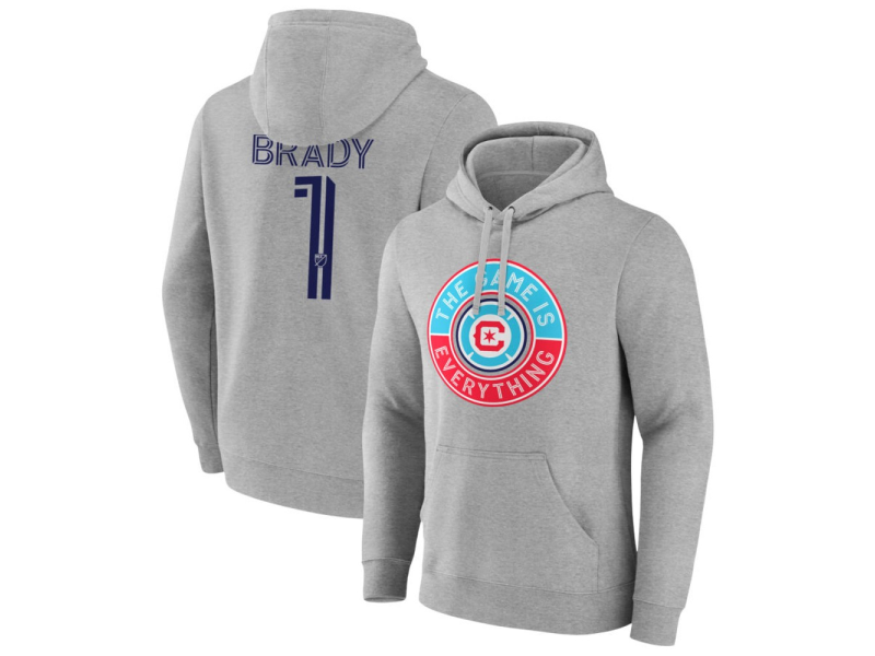 Men's Chicago Fire The Game Is Everything #1 Chris Brady Pullover Hoodie - Gray