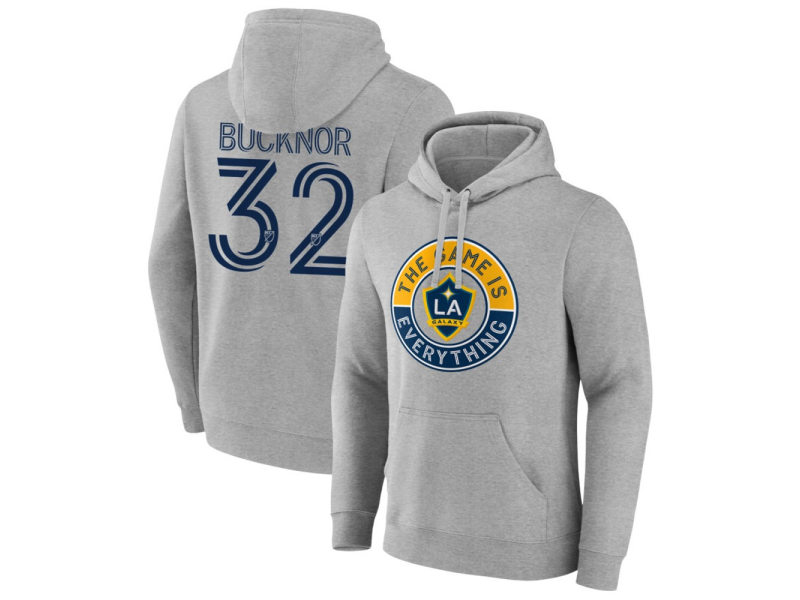 Men's LA Galaxy The Game Is Everything #32 Jason Bucknor Pullover Hoodie - Gray