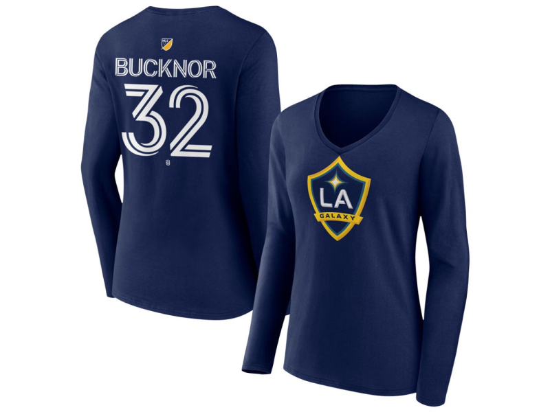 Women's LA Galaxy #32 Jason Bucknor Team Authentic Long Sleeve V-Neck T-Shirt - Navy