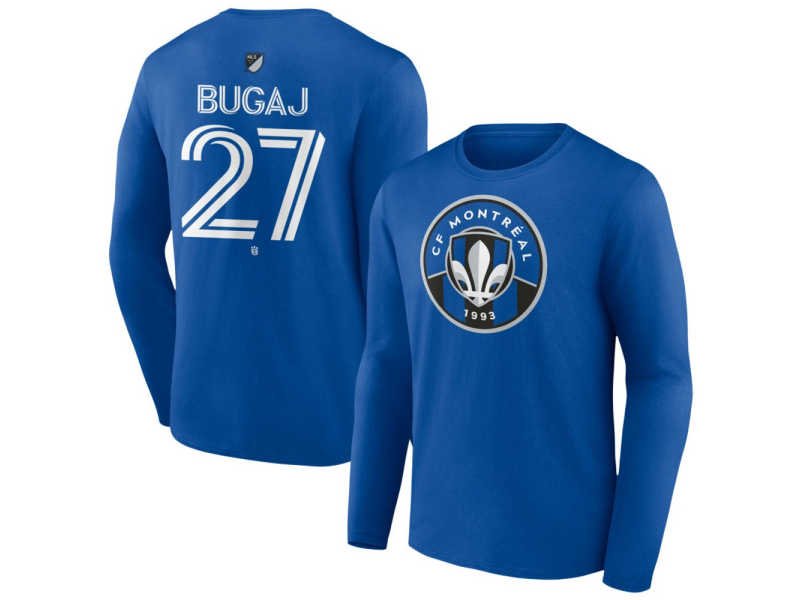 Men's CF Montreal #27 Dawid Bugaj Team Authentic Long Sleeve T-Shirt - Royal