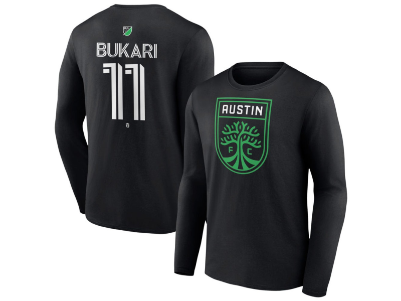 Youth Austin FC #11 Osman Bukari Team Authentic Long Sleeve T-Shirt - Black