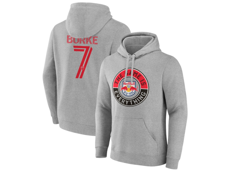 Men's New York Red Bulls The Game Is Everything #7 Cory Burke Pullover Hoodie - Gray