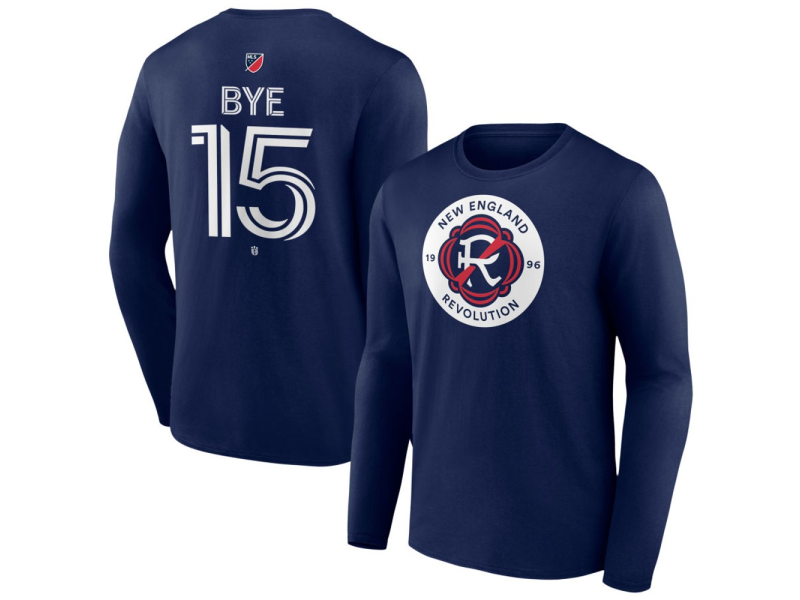 Youth New England Revolution #15 Brandon Bye Team Authentic Long Sleeve T-Shirt - Navy